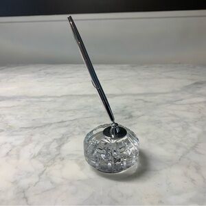 VTG Waterford Crystal Pen Holder Paper Weight Gothic Mark Cut Crystal